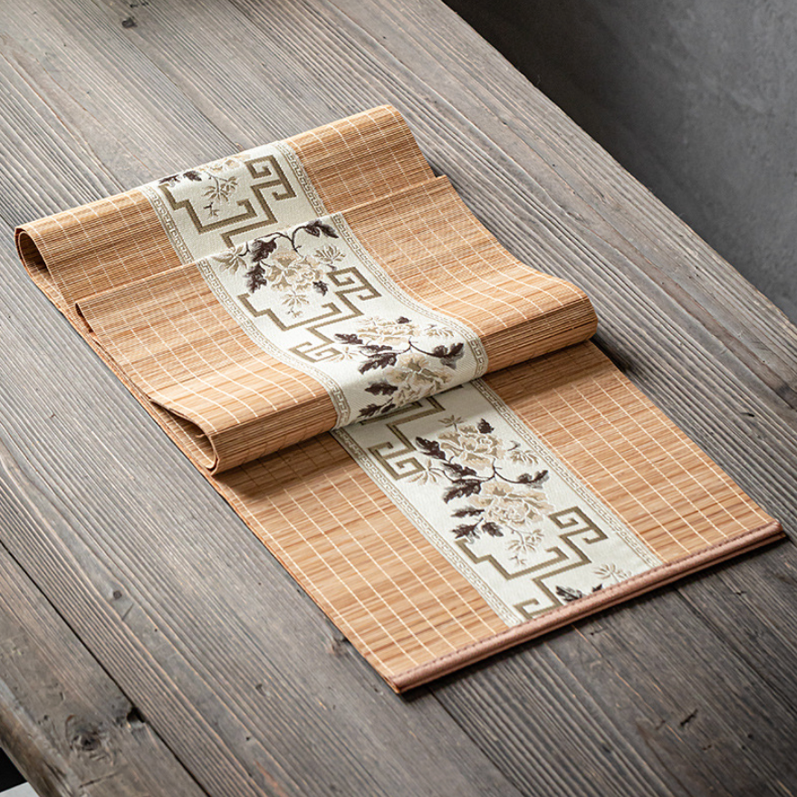 【推し活】中華刺繍の茶席竹マット