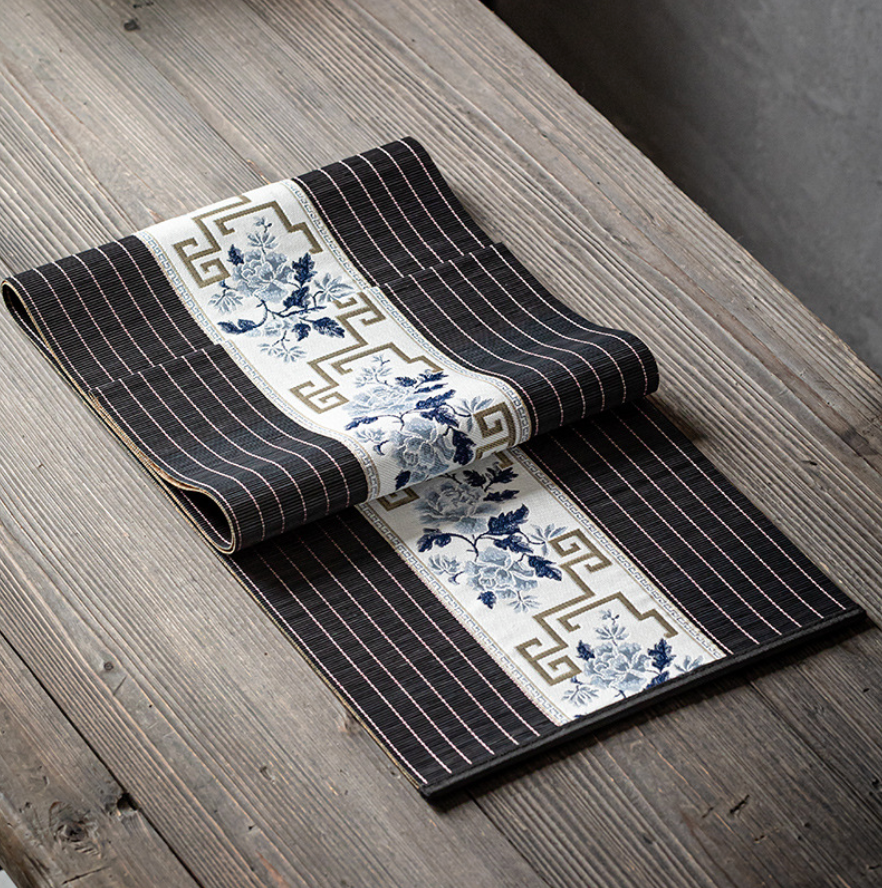 【推し活】中華刺繍の茶席竹マット