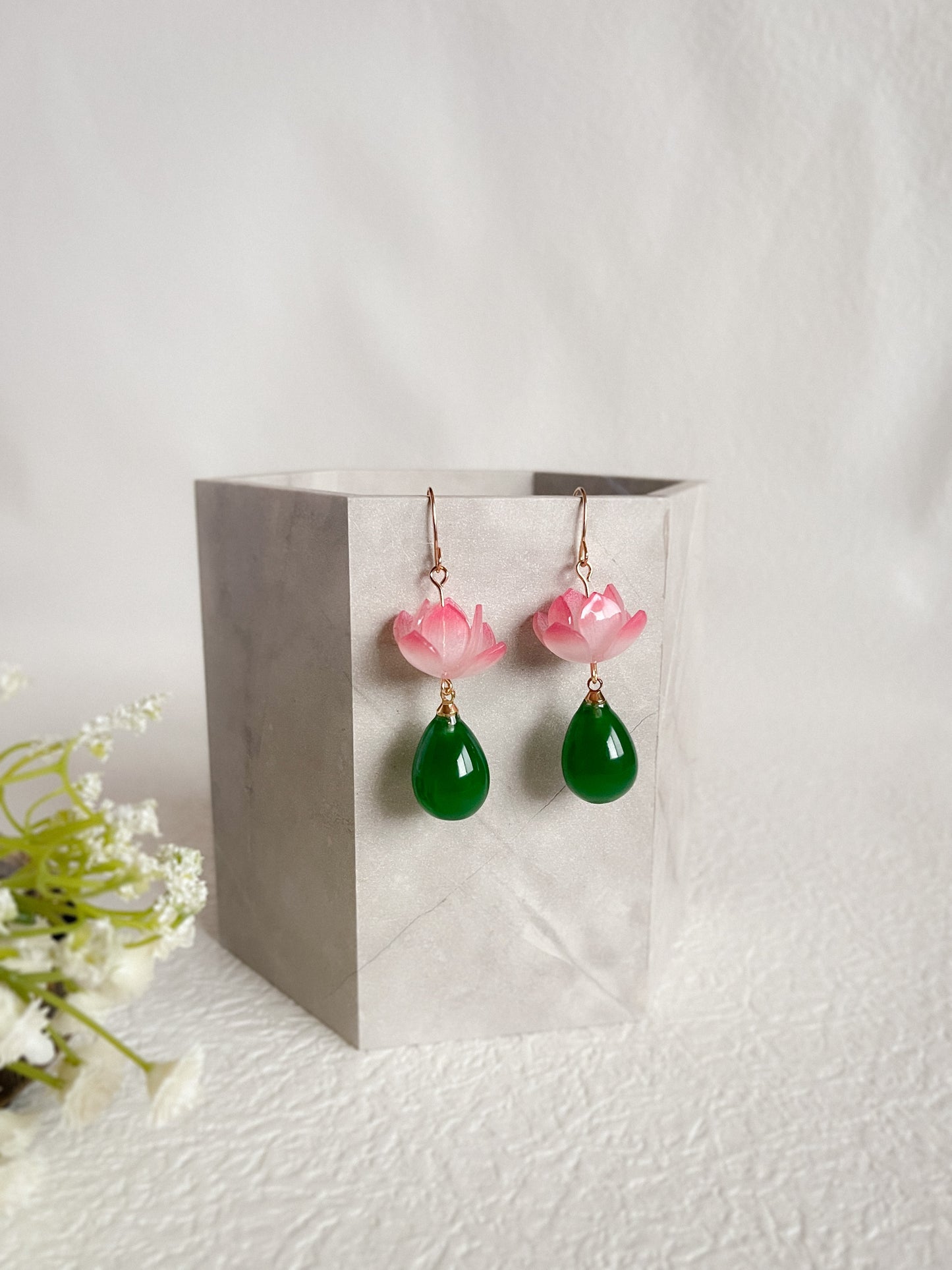 【ピアス/イヤリング】翠玉荷花/珠宮蓮華