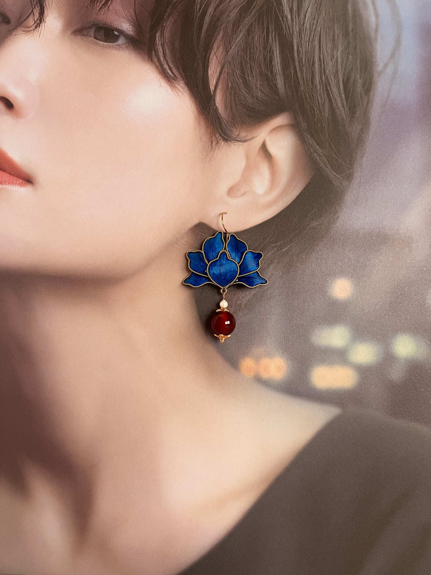 【ピアス】『麗影牡丹(れいえいぼたん)』