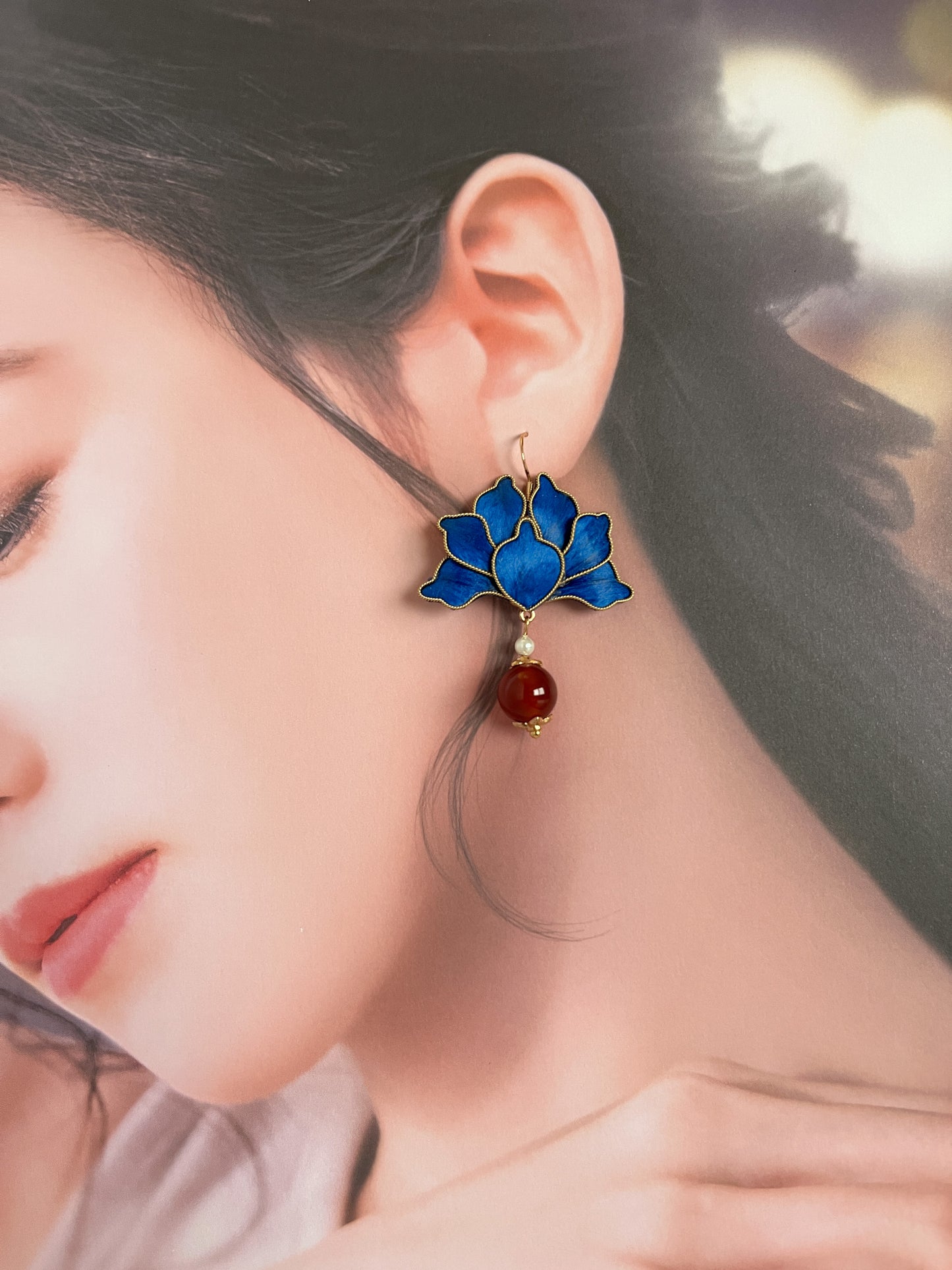 【ピアス】『麗影牡丹(れいえいぼたん)』
