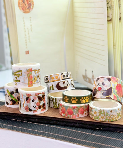 【文具】パンダ柄　マスキングテープ＆シールセット