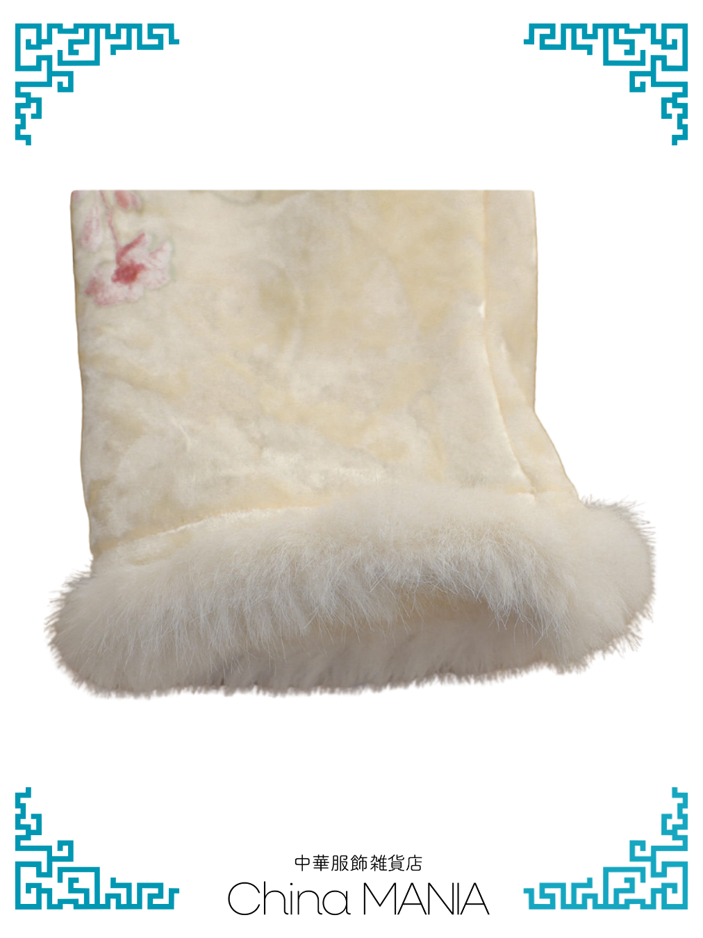 【旗袍】クリーム×蝶と花【秋冬新作】