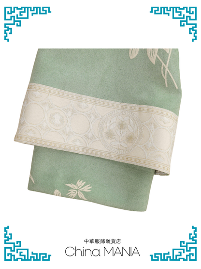 【旗袍】緑×花【秋冬新作】