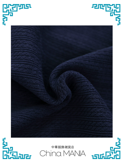 【旗袍】紺×刺繍【秋冬新作】