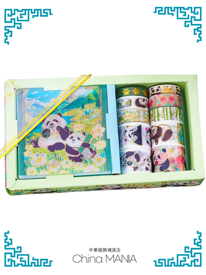 2/14(土)20:00-【文具】パンダ柄　マスキングテープ＆シールセット
