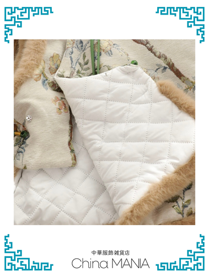 【旗袍】アイボリー×ベスト　セットアップ【秋冬新作】