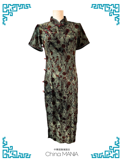 【旗袍】緑×薔薇【秋冬新作】