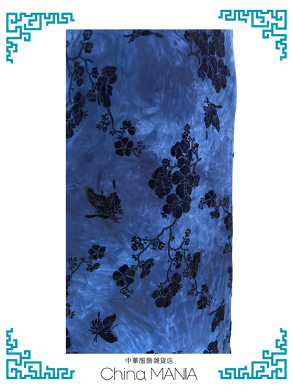 【旗袍】青×黒【秋冬新作】