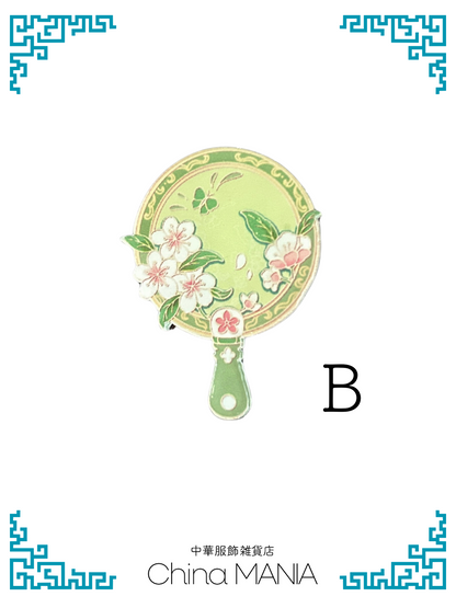 【ミニチュア】中華団扇 アクリル 安全ピン付き