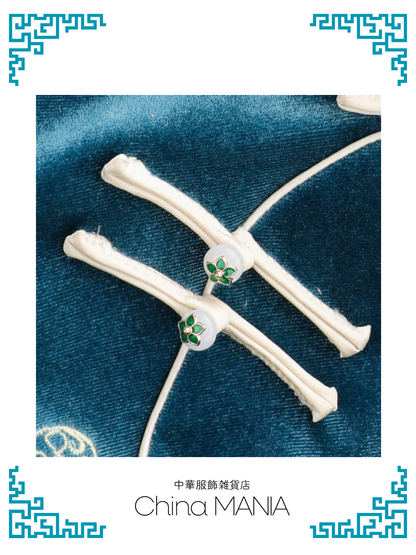 【旗袍】青×ひょうたん×七分袖【秋冬新作】