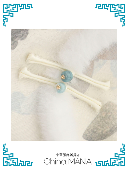 【旗袍】アイボリー×蝶【秋冬新作】