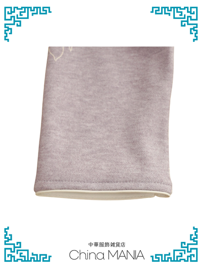 【旗袍】薄紫×花【秋冬新作】