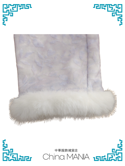 【旗袍】ラベンダー×ケープ付き【秋冬新作】