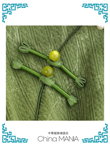 【旗袍】緑×笹【秋冬新作】