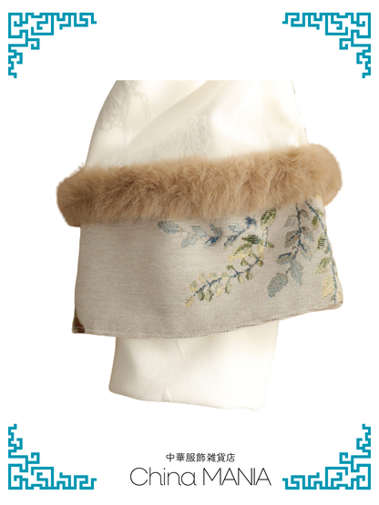 【旗袍】アイボリー×ベスト　セットアップ【秋冬新作】