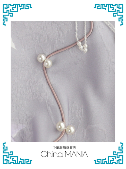 【旗袍ワンピ】紫×花×ワンピース【秋冬新作】