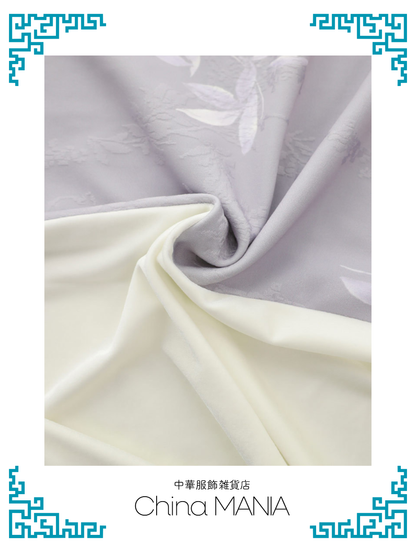 【旗袍ワンピ】紫×花×ワンピース【秋冬新作】