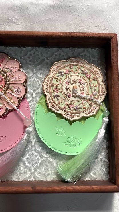 【手鏡】中華伝統柄　ケース付き